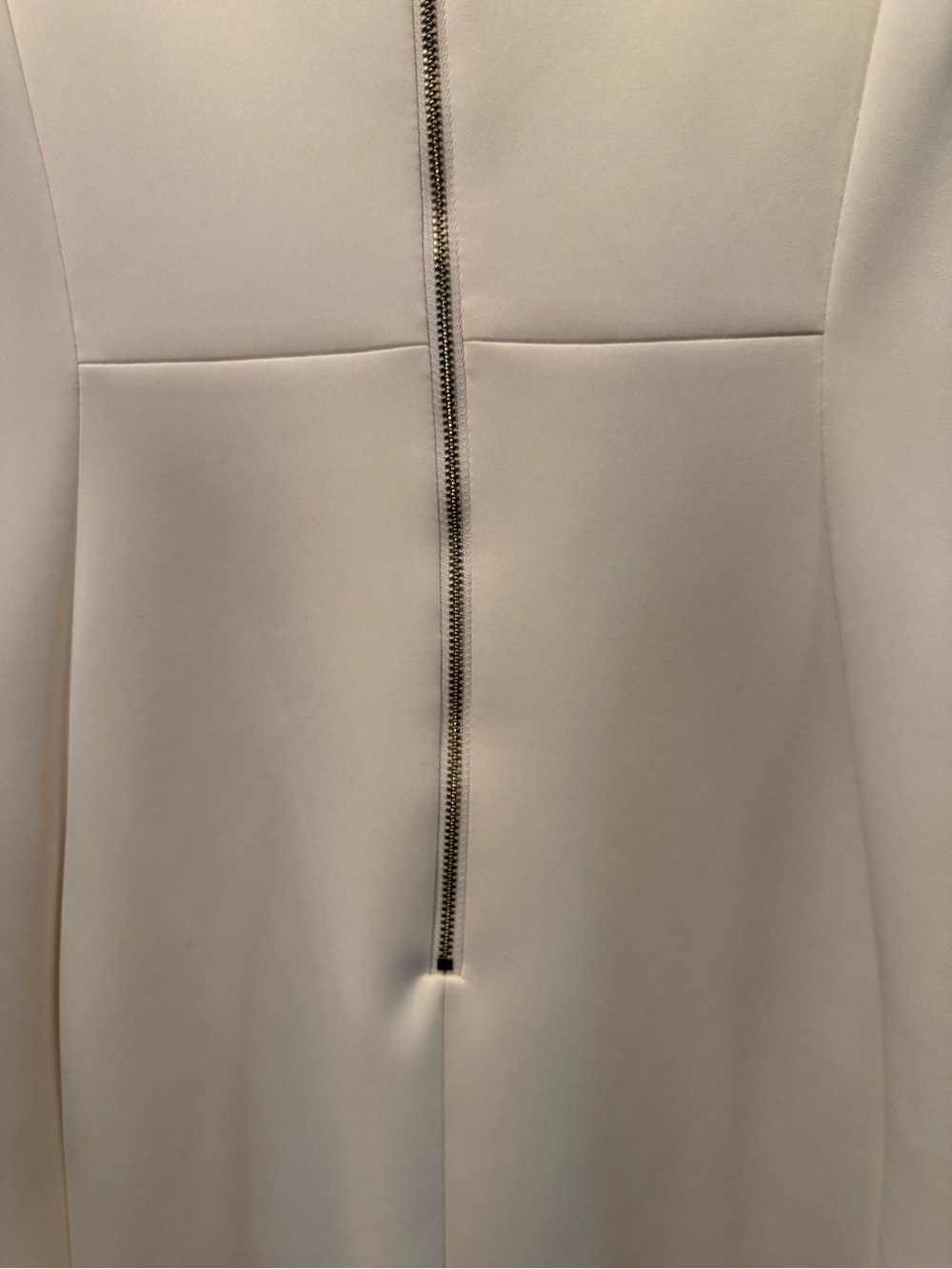 Calvin Klein White Satin Asymmetrical Neck Sheath Dress size 12-NWOT - Picture 8 of 8